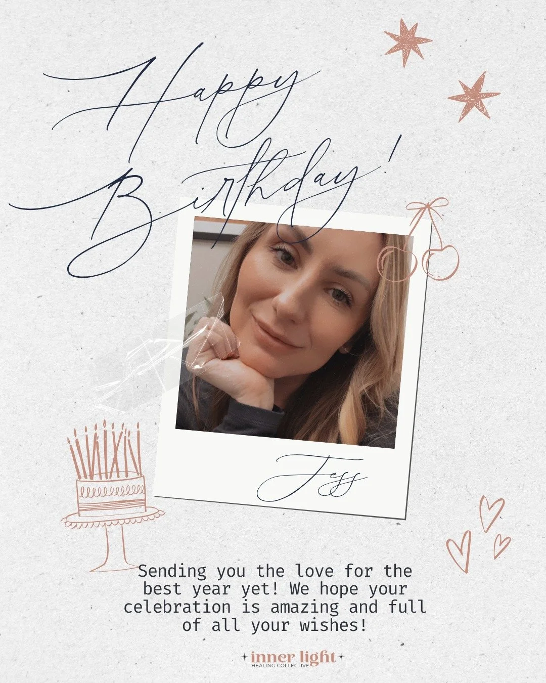 Happy Birthday to Jess!!

Sending all the joy and love to our co-owner and welcome her to Club 4-0! 

Come celebrate with her on Sunday at the Core Connection Workshop!

We wish you an amazing year Jess!

#innerlighthealingcollective #birthday #teaml