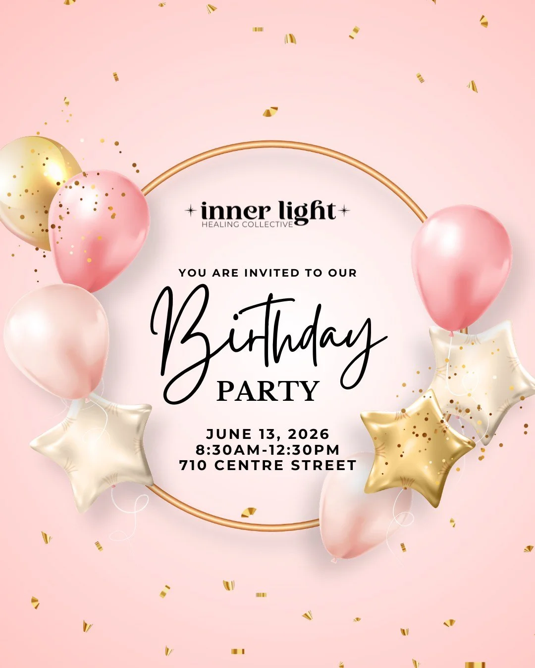 We are in a birthday celebration frame of mind today!

Inner Light's TWO YEAR Birthday is Saturday June 13, 2026

Join us for our morning class with Robyn - FREE, demos of other classes, coffee treats from Upsy Cupsy, 20% off OM, and a one day class 