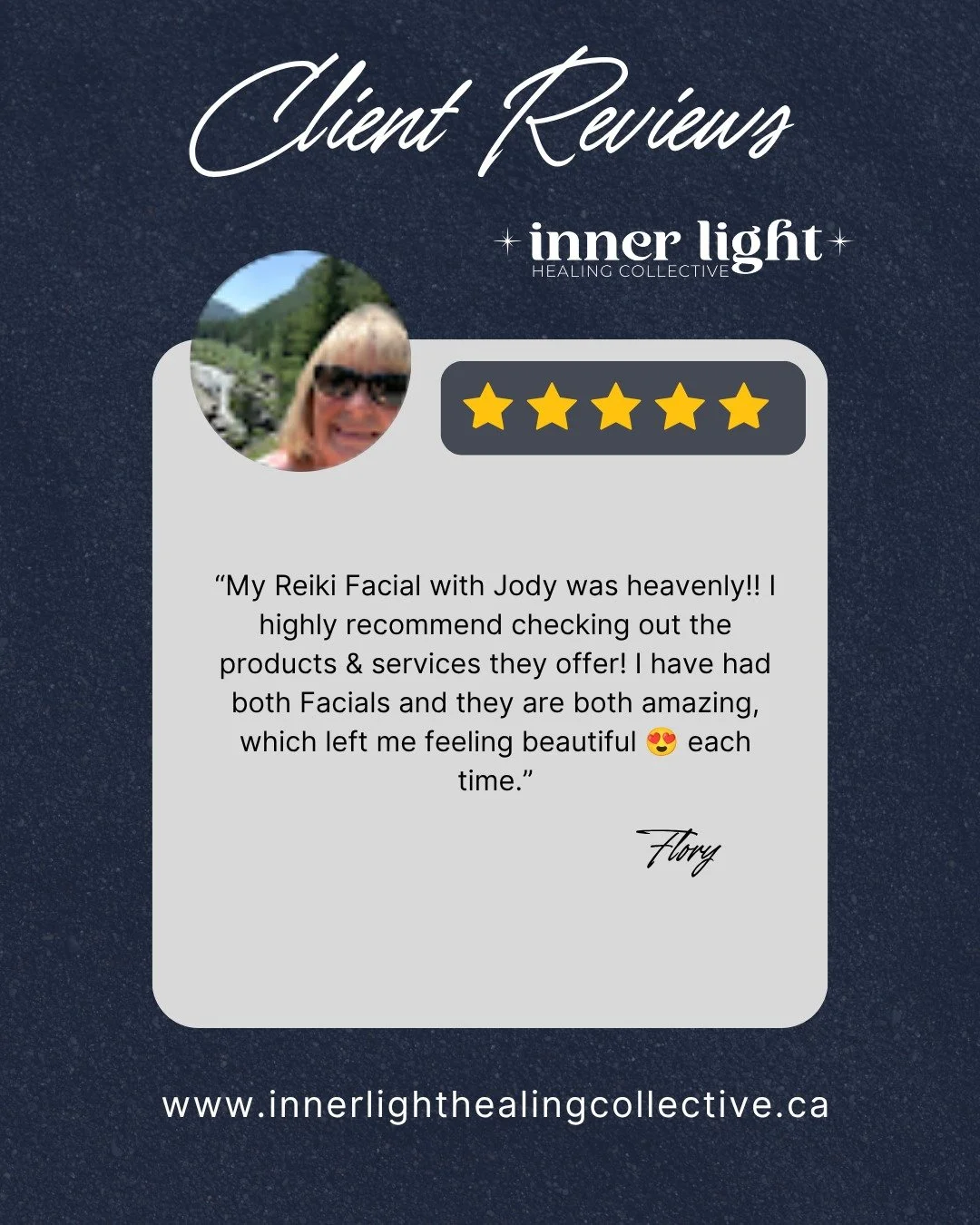 A little community love share today!

Thanks Flory! 🌸🩷

Wanna come try an OmG Reiki Facial with Jody??? Send us a message! 

#innerlighthealingcollective #reikiwithatwist #omorganicsskincare #highriver