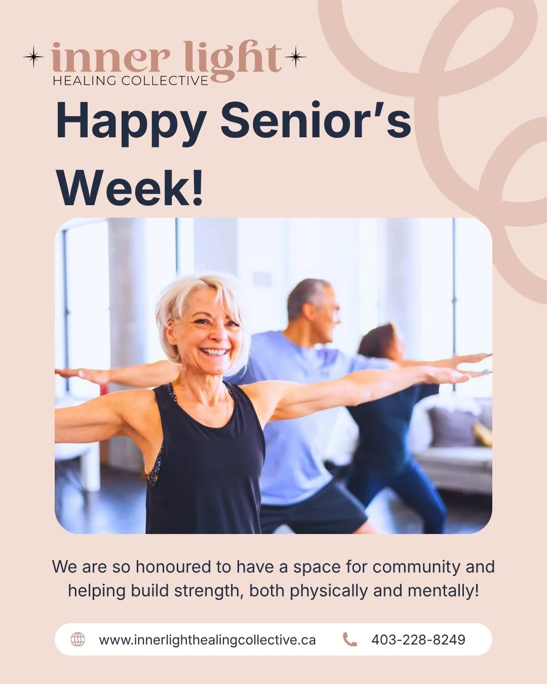 Happy Senior's Week!

We truly love being a place to help others strengthen themselves mentally, spiritually, and physically. Ask us about our 65+ SHINE Membership.

Join us in the community this weekend!

Saturday - we will be at the High River Seni