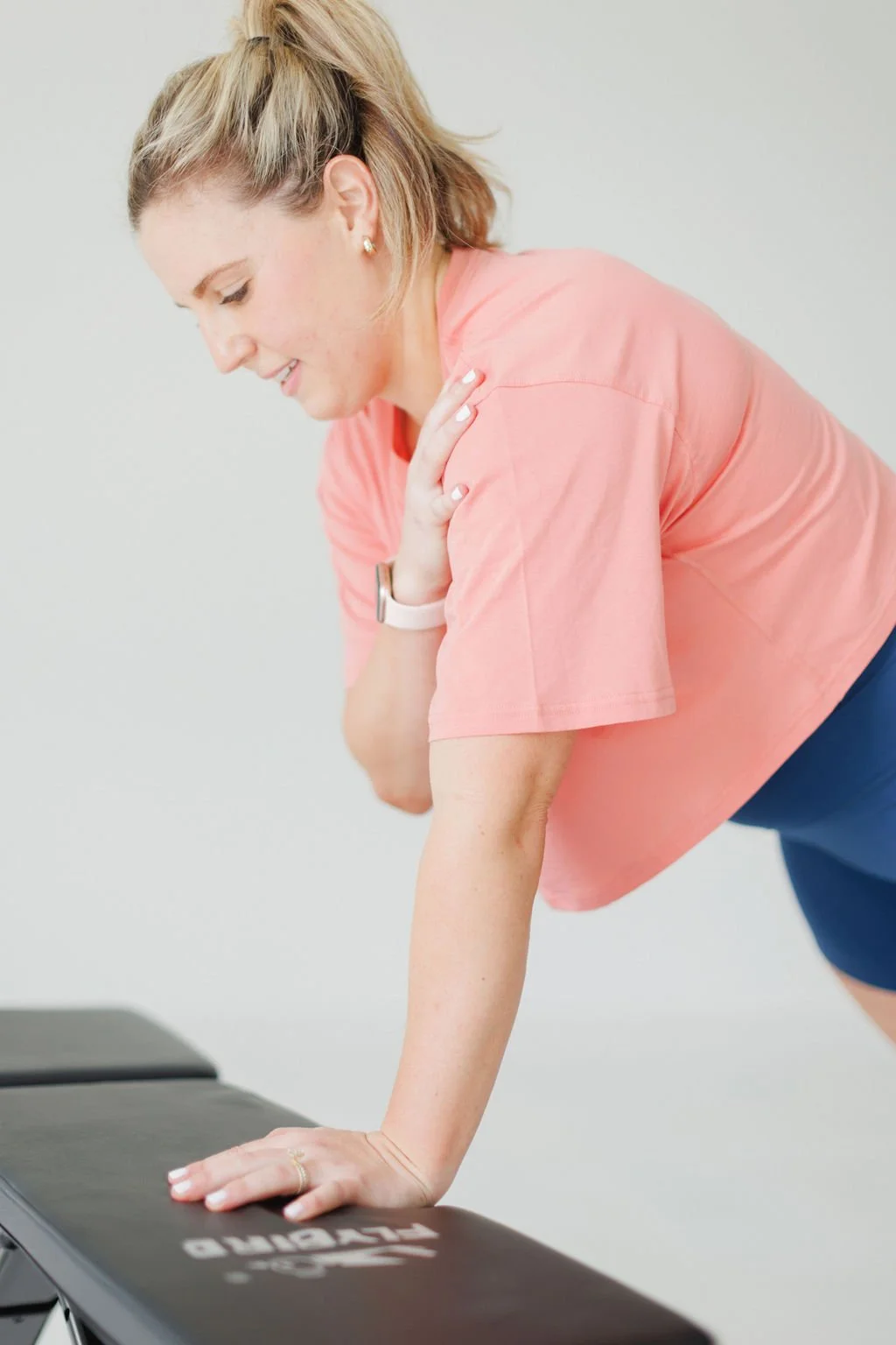 postpartum woman working out