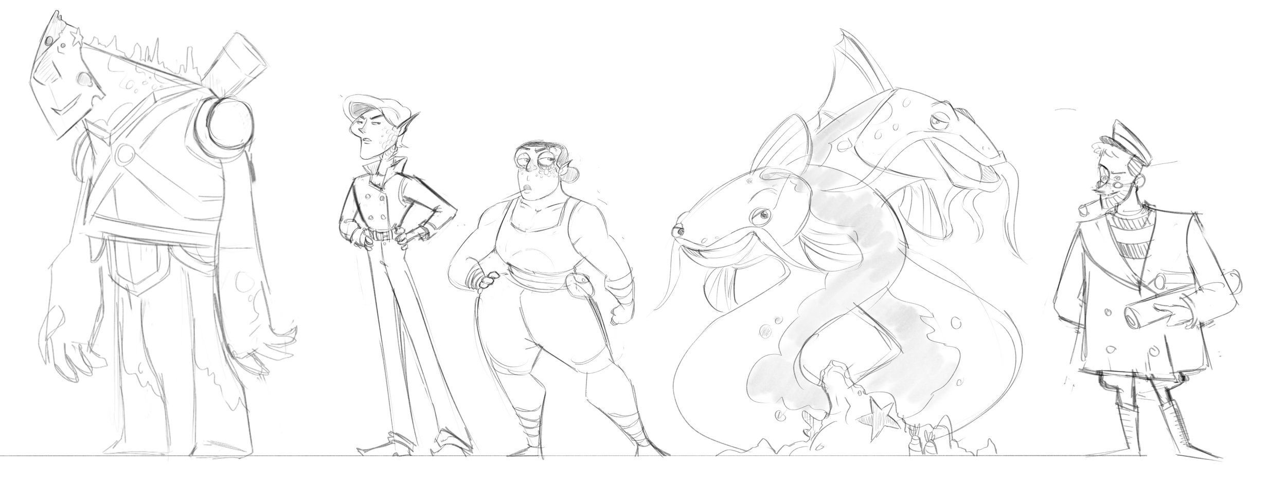 Original Character Design line up based off The Adventure Zone Ethersea Podcast