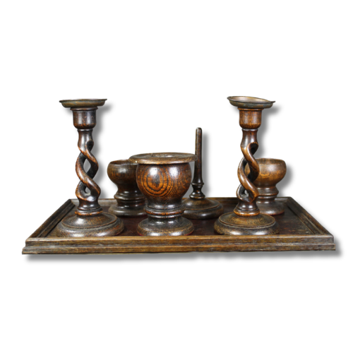 ANTIQUE OAK VANITY SET