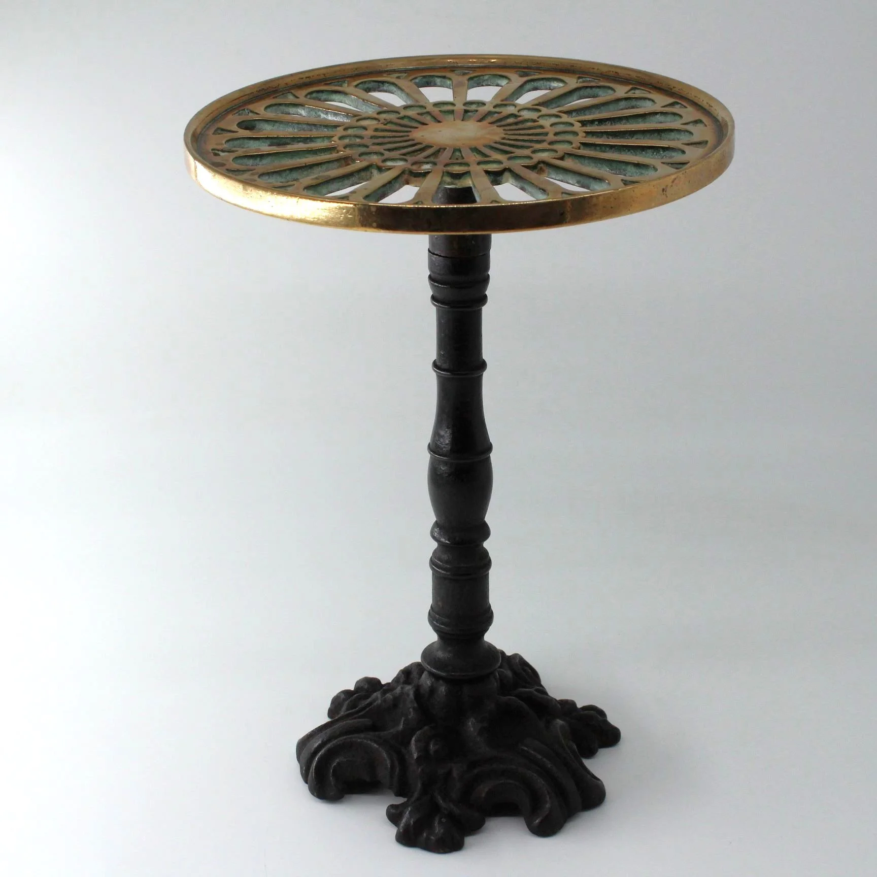 Antique cast iron and brass plant pot stand trivet