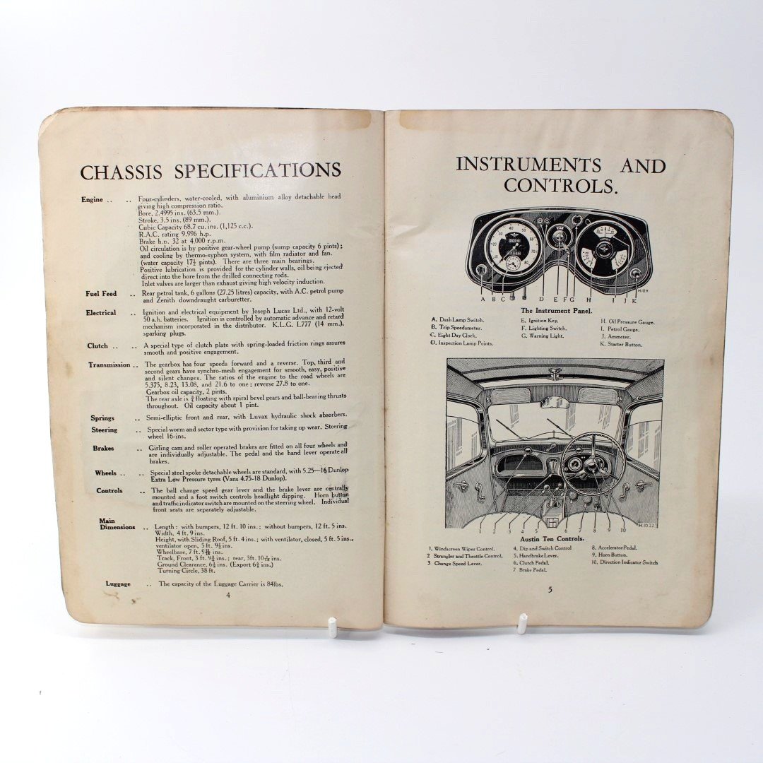 Austin 10 handbook May 1938 64 pages