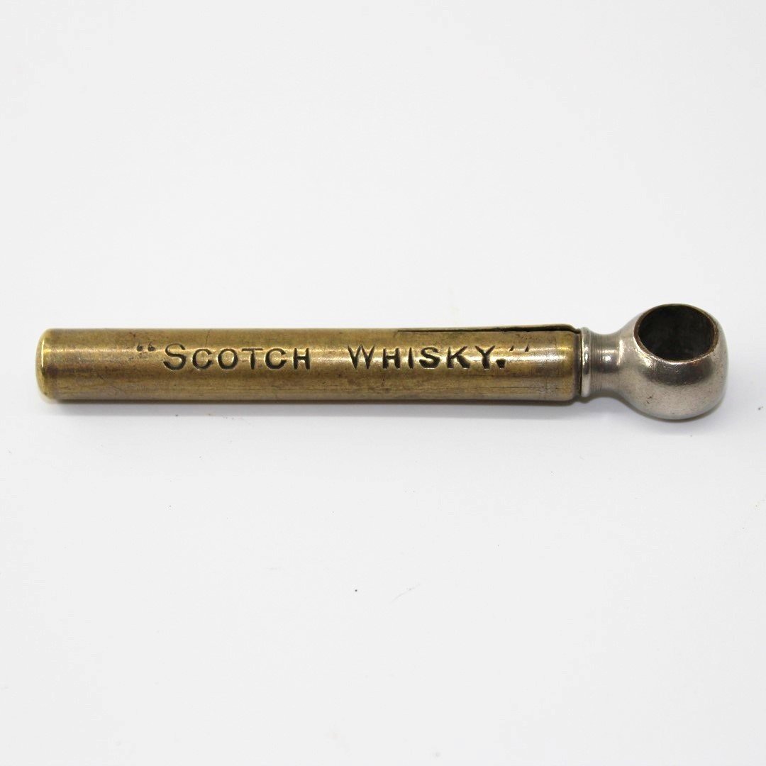 Green Stripe Scotch Whisky brass and steel corkscrew