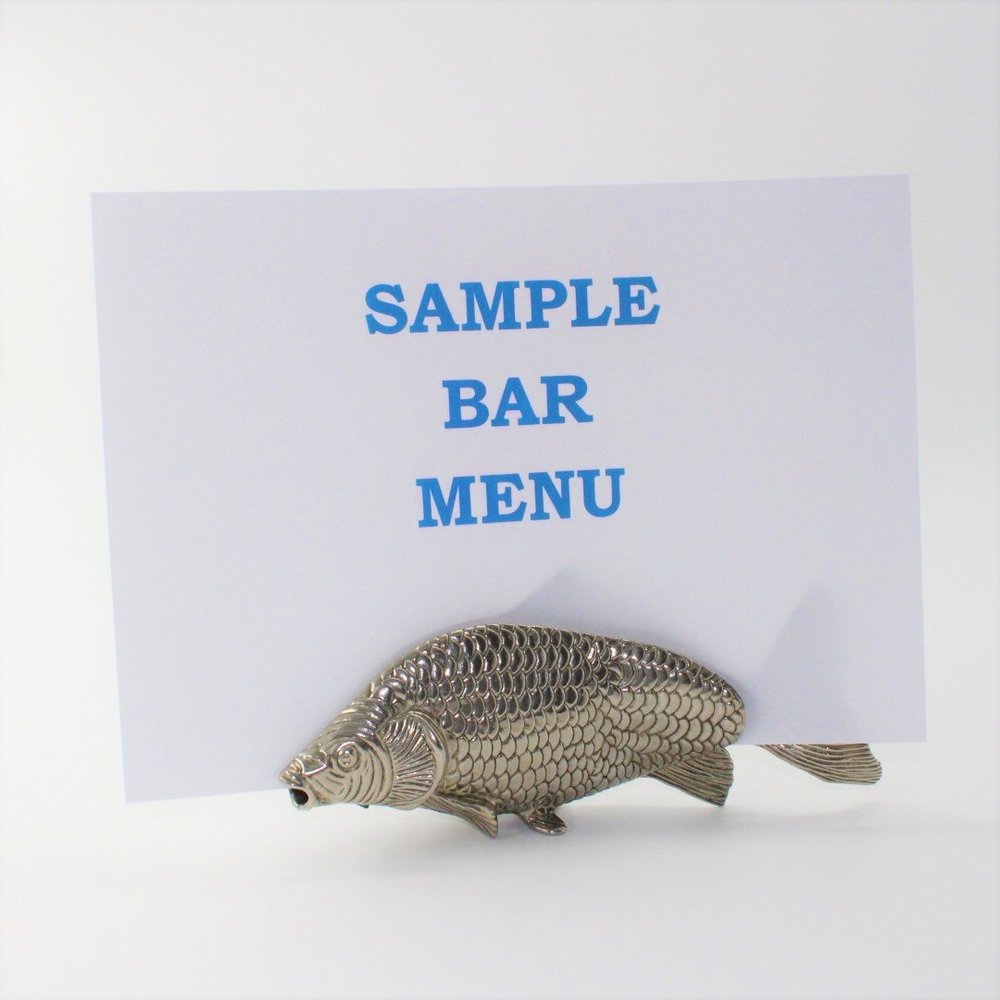 Vintage Silver-plated Modello Depositato Fish Koi Carp Napkin Letter Holder