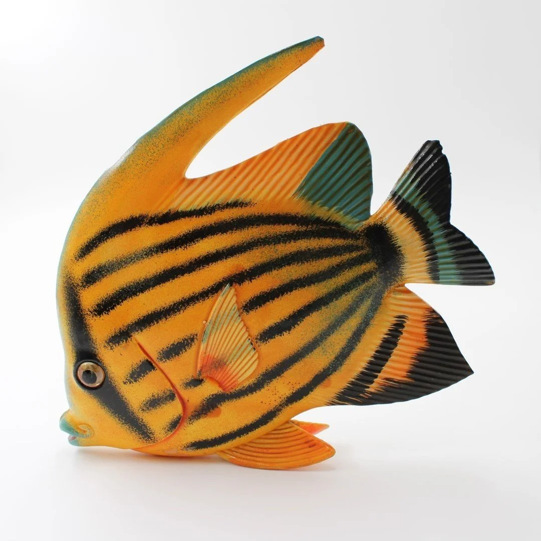 Pair of vintage tropical fish freestanding ornaments