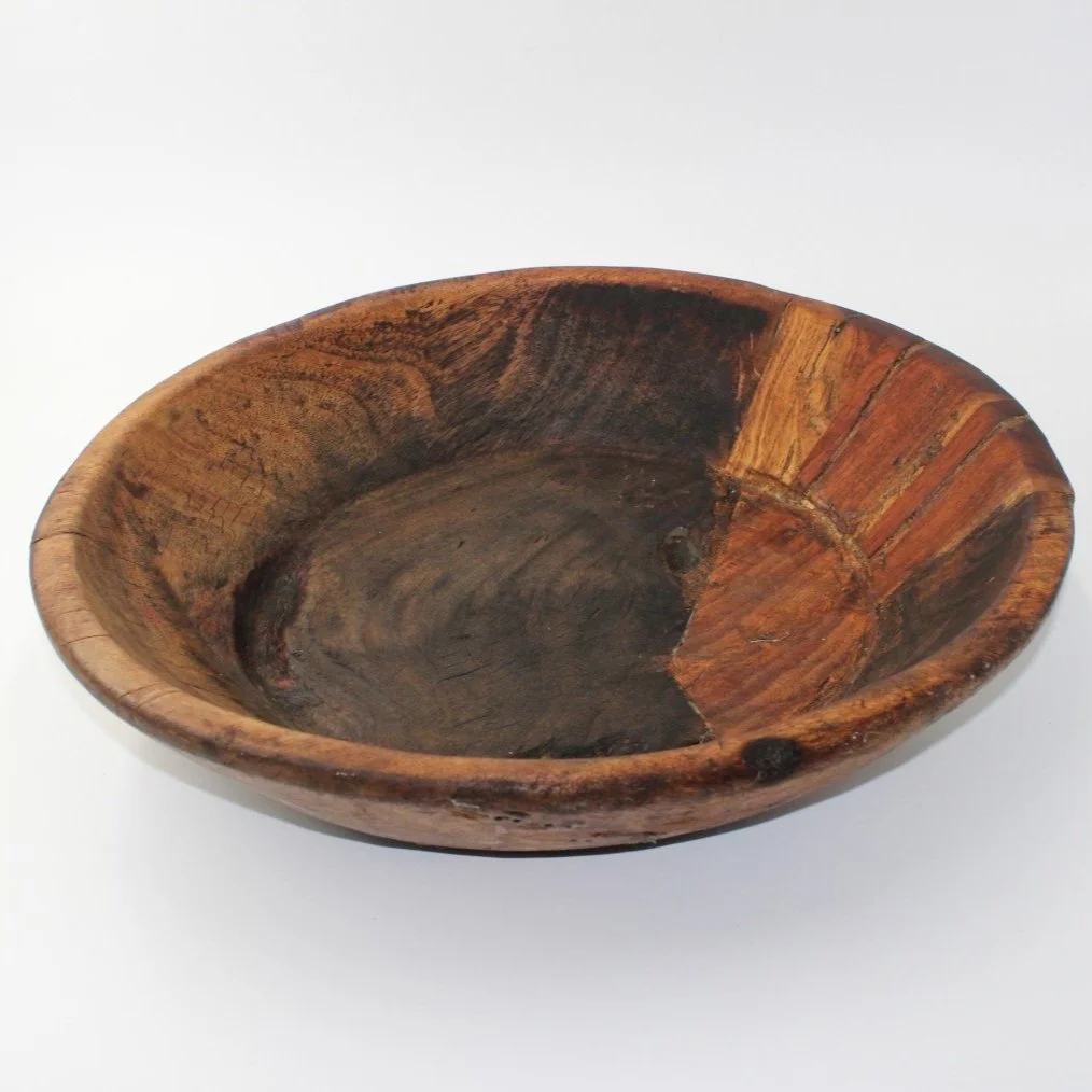 Antique hand carved parat fruit bowl