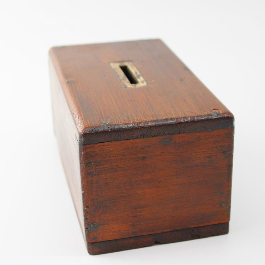 Oak money or collection box rustic shed made