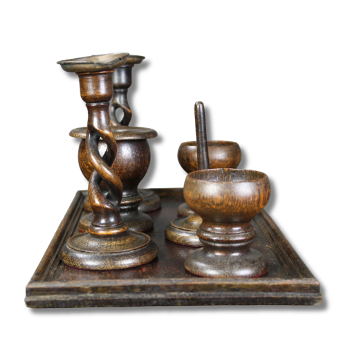 ANTIQUE OAK VANITY SET