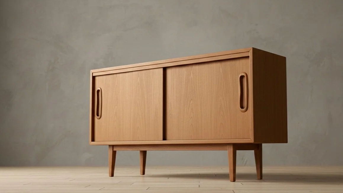 Design-led vintage Scandinavian sideboard professionally photographed, representing demand for curated antiques in today’s market.