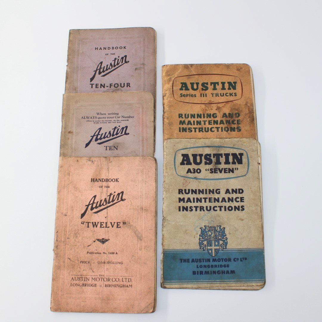 Austin Motor Company maintenance and parts handbooks x5