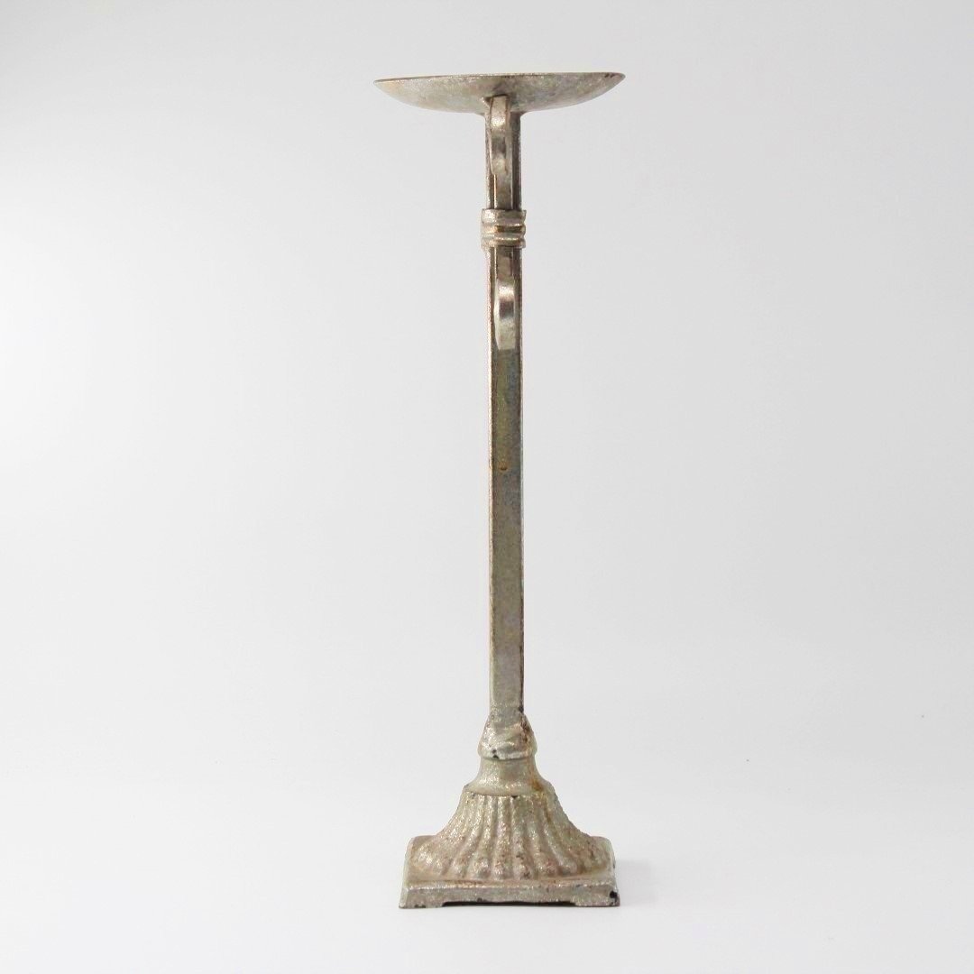Vintage ecclesiastical torchiere steel candle stand