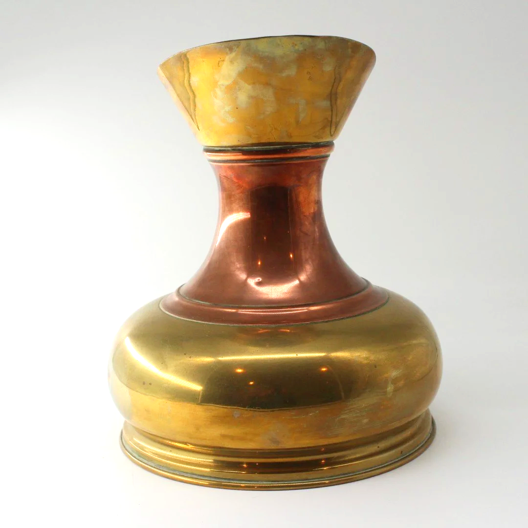 Antique Arts and Crafts copper and brass pitcher