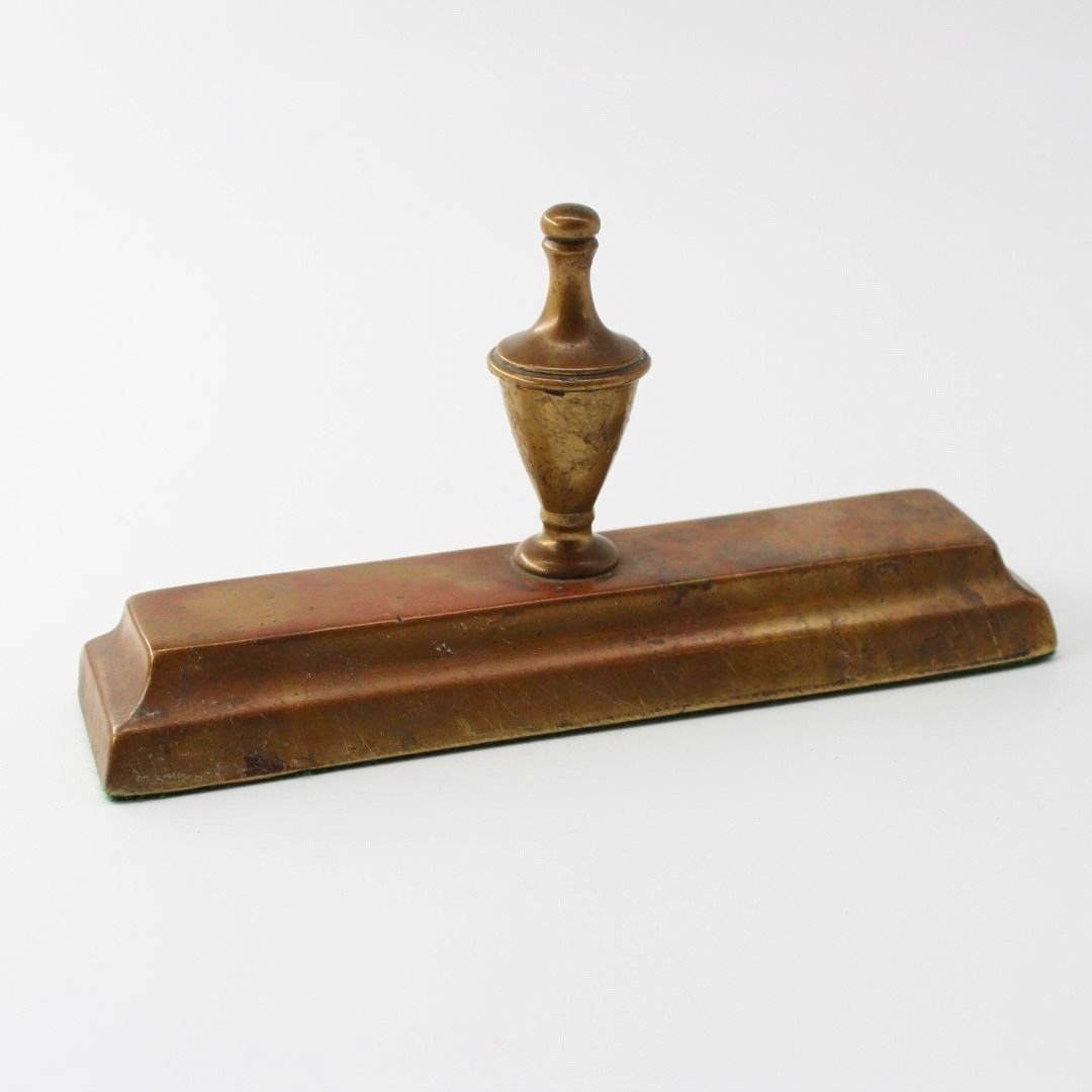 19th century solid brass desktop paperweight
