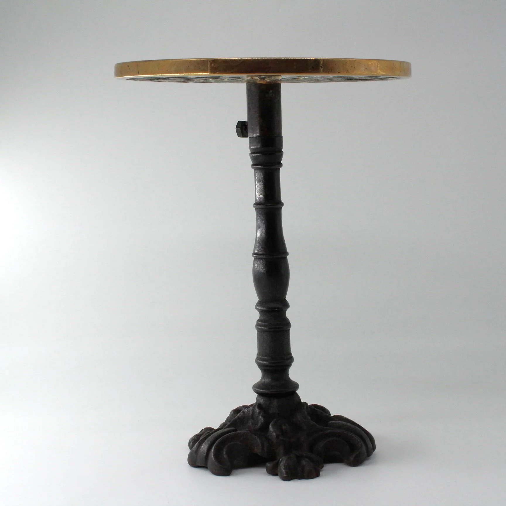 Antique cast iron and brass plant pot stand trivet