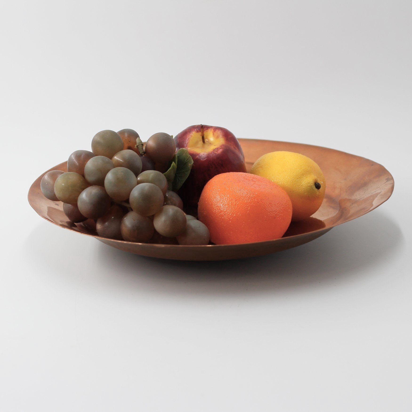 Vintage copper plate charger fruit bowl