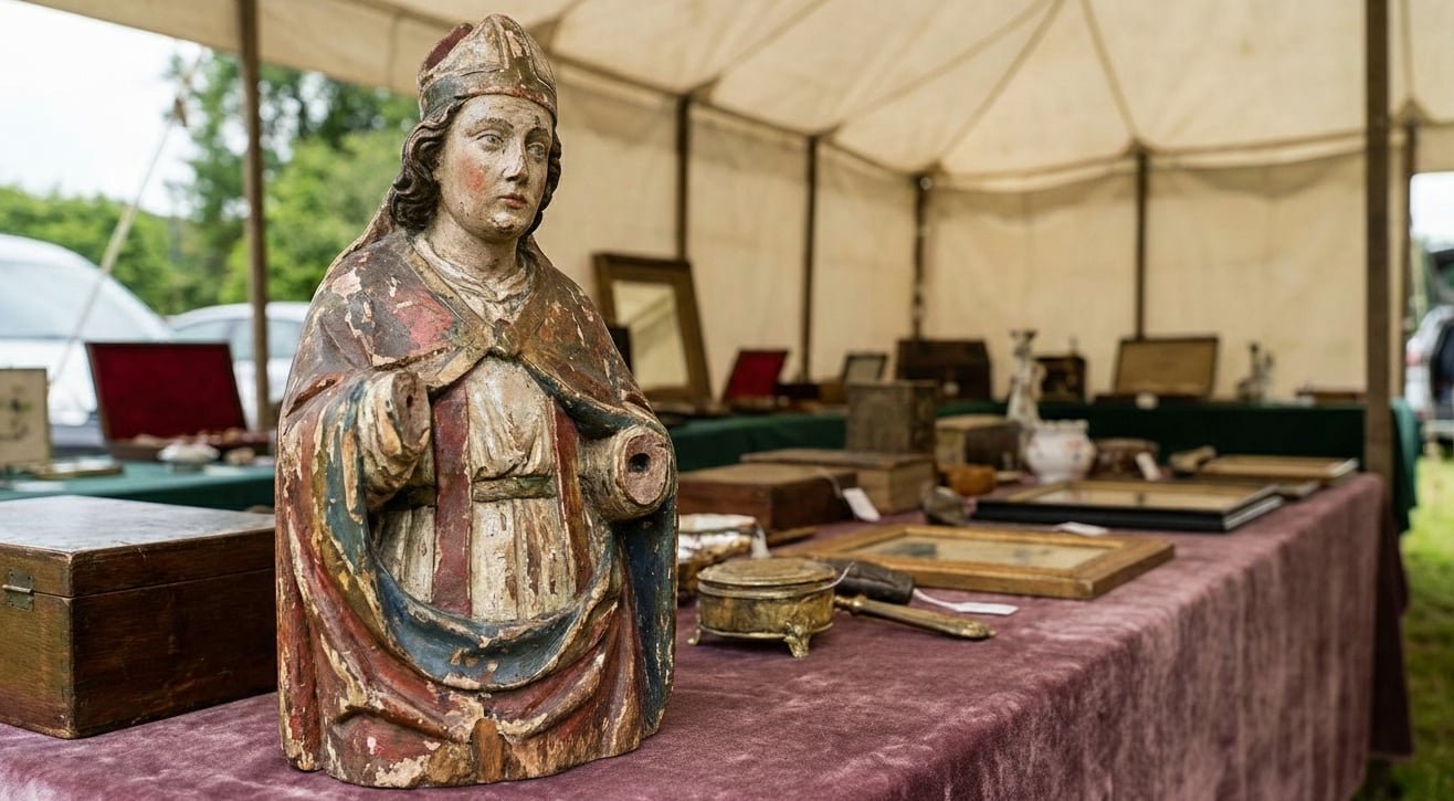 Antique object discovered at a country house estate sale, illustrating how historically important artefacts can surface in private collections.