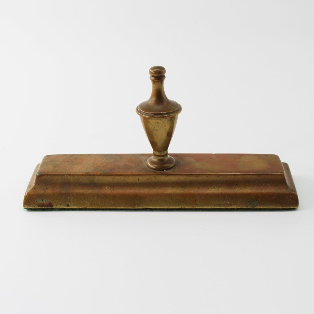 19th century solid brass desktop paperweight