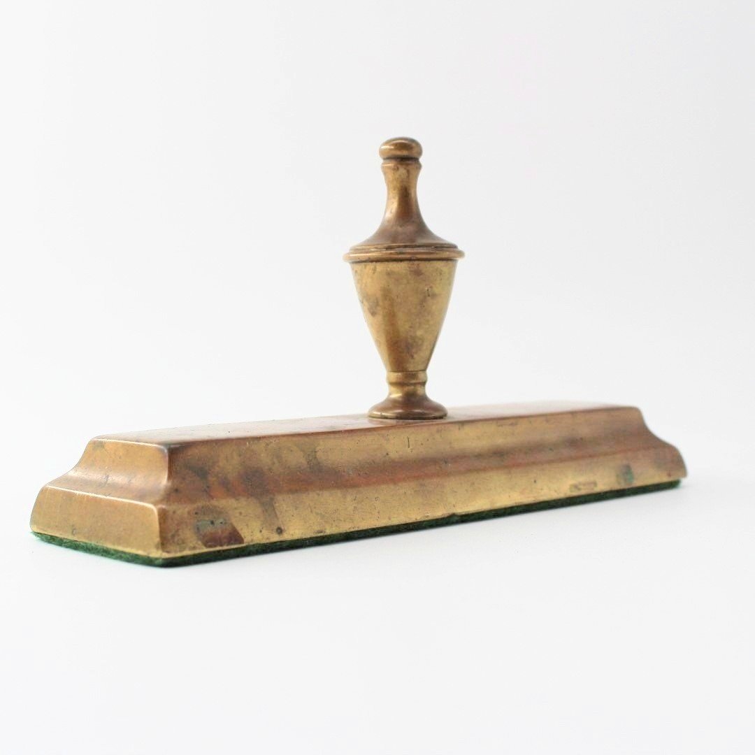 19th century solid brass desktop paperweight