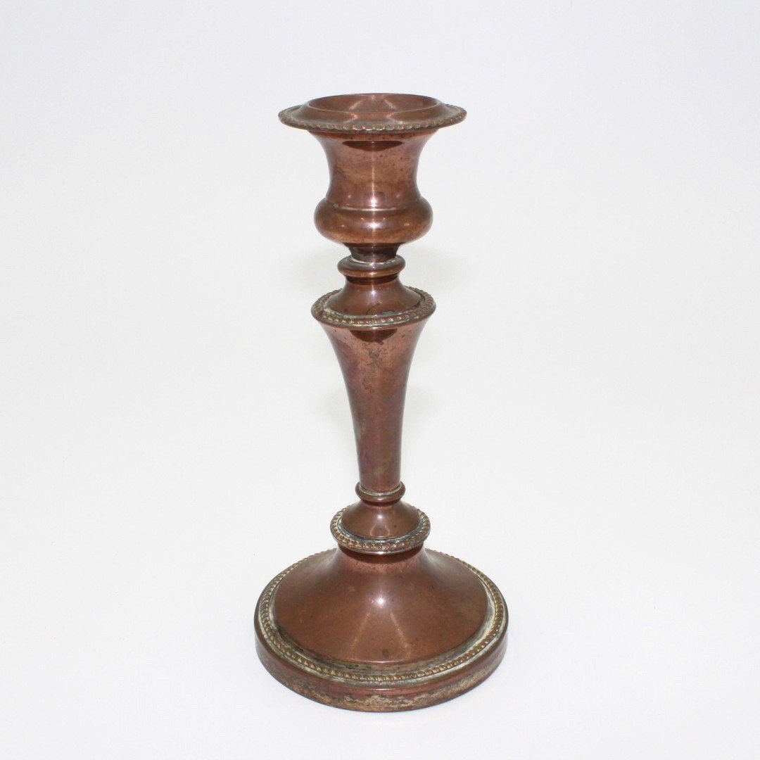 Antique Victorian period copper candlestick candle holder
