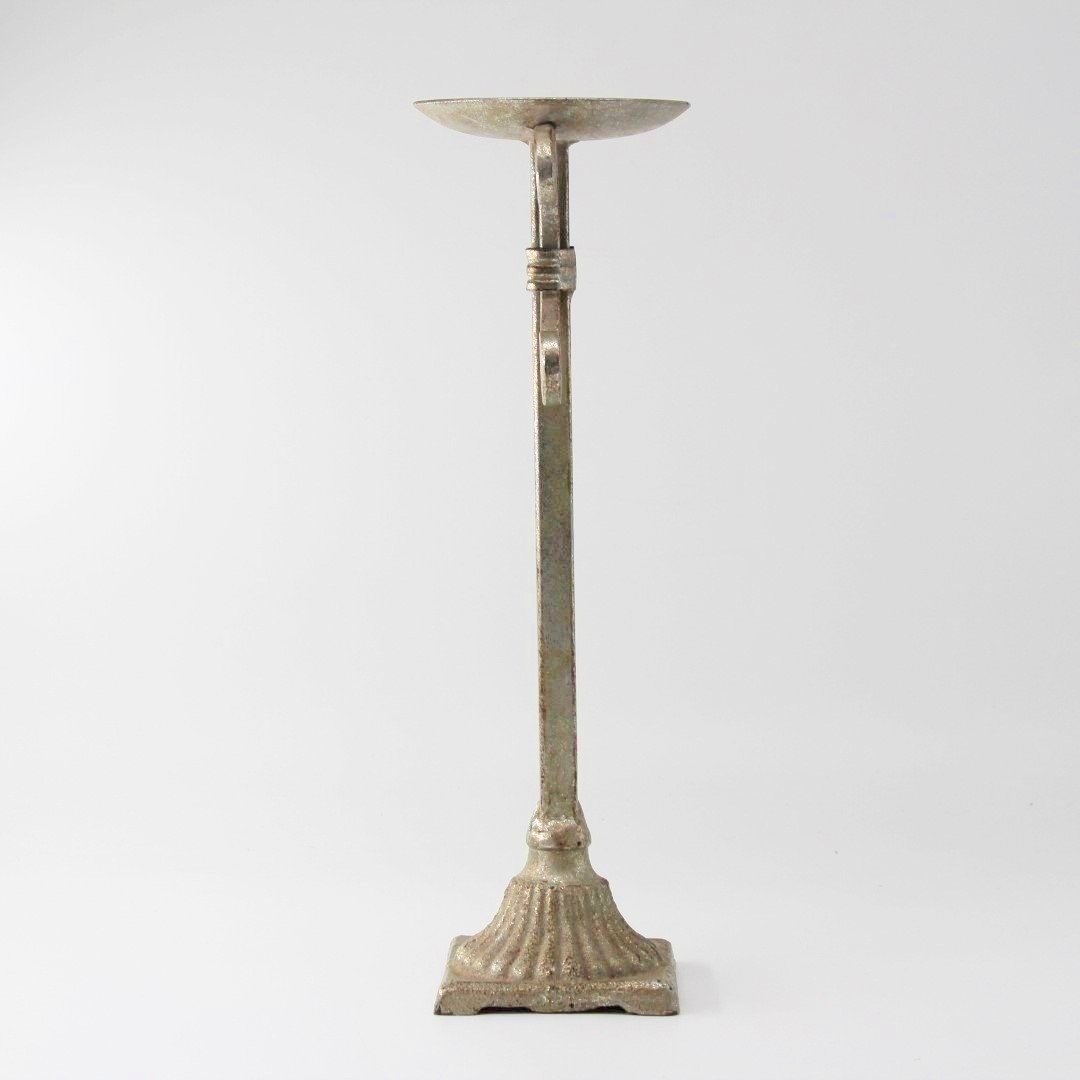 Vintage ecclesiastical torchiere steel candle stand