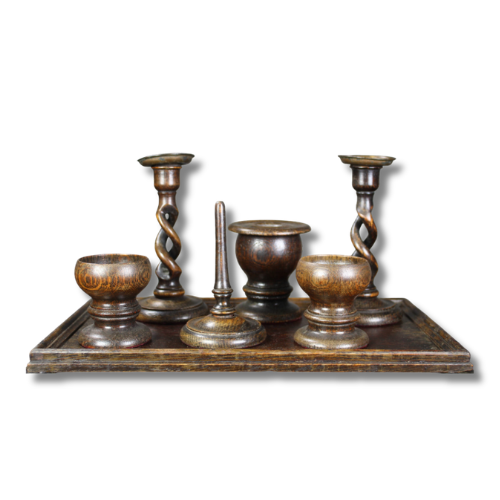 Antique Victorian oak dressing table set