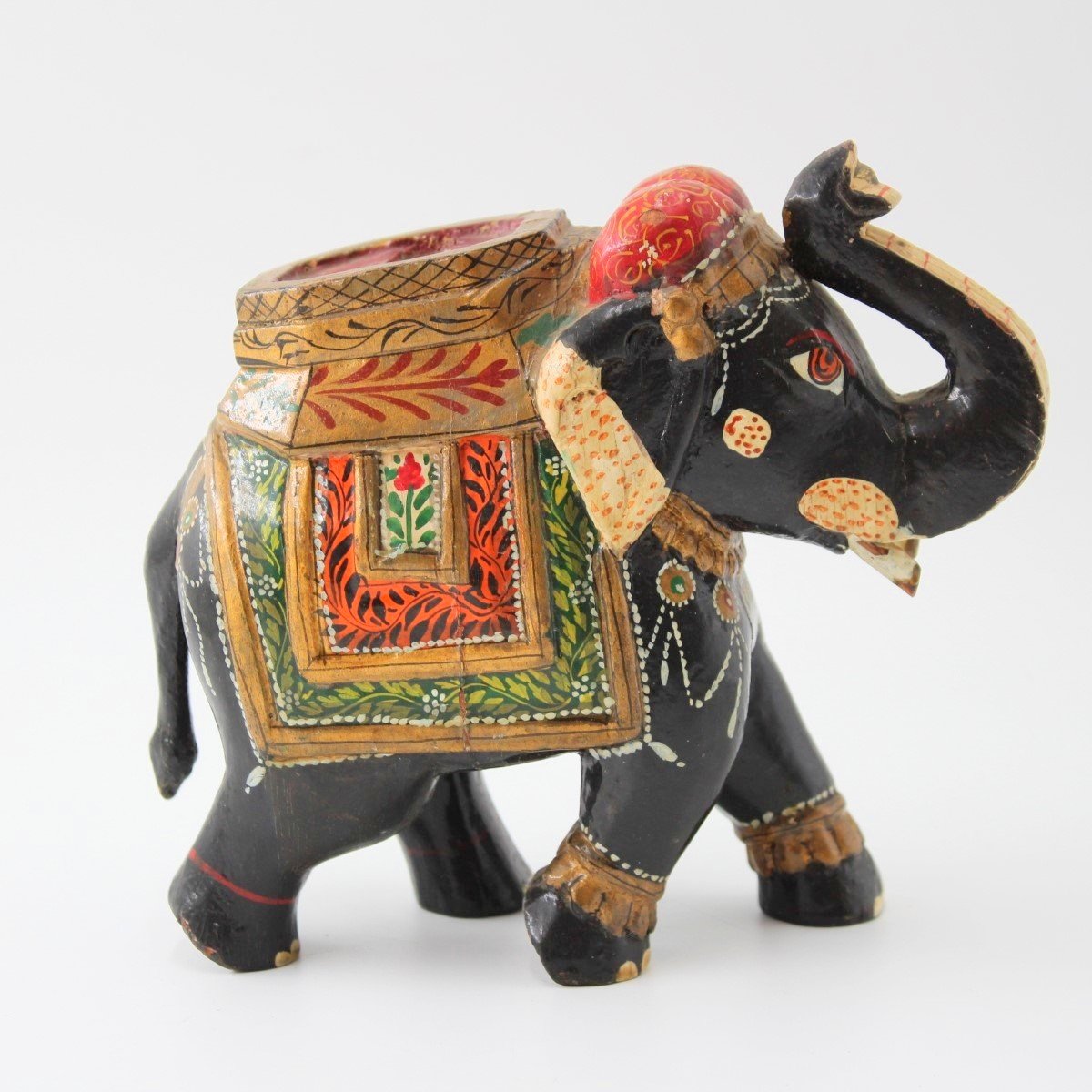 Hand painted Indian elephant artisan made