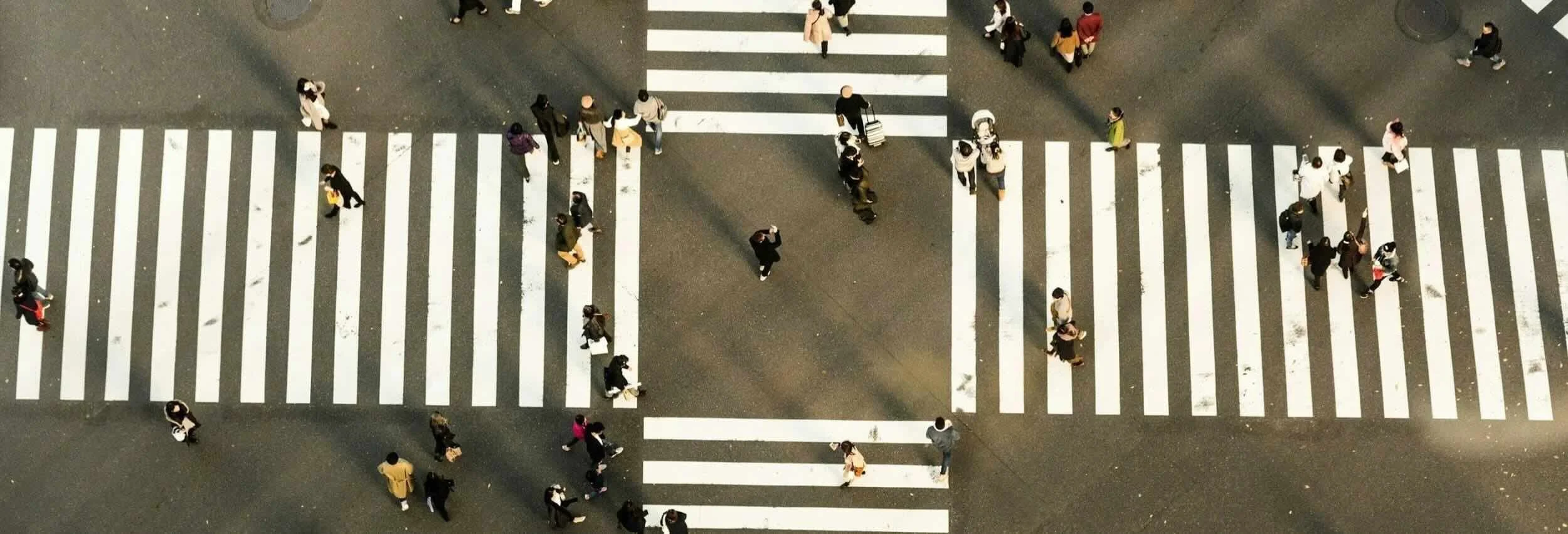 Pedestrians crossing the road.