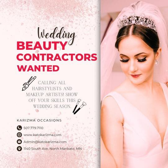 Hairstylists and makeup enthusiasts, show off your skills and enjoy building your wedding portfolio by joining the Occasions contractors team and provide stunning hair and makeup services for Minnesota brides and their wedding party 😍 

Call, text, 