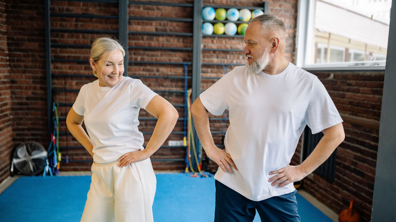 Older adults enjoying time together in an active community setting
