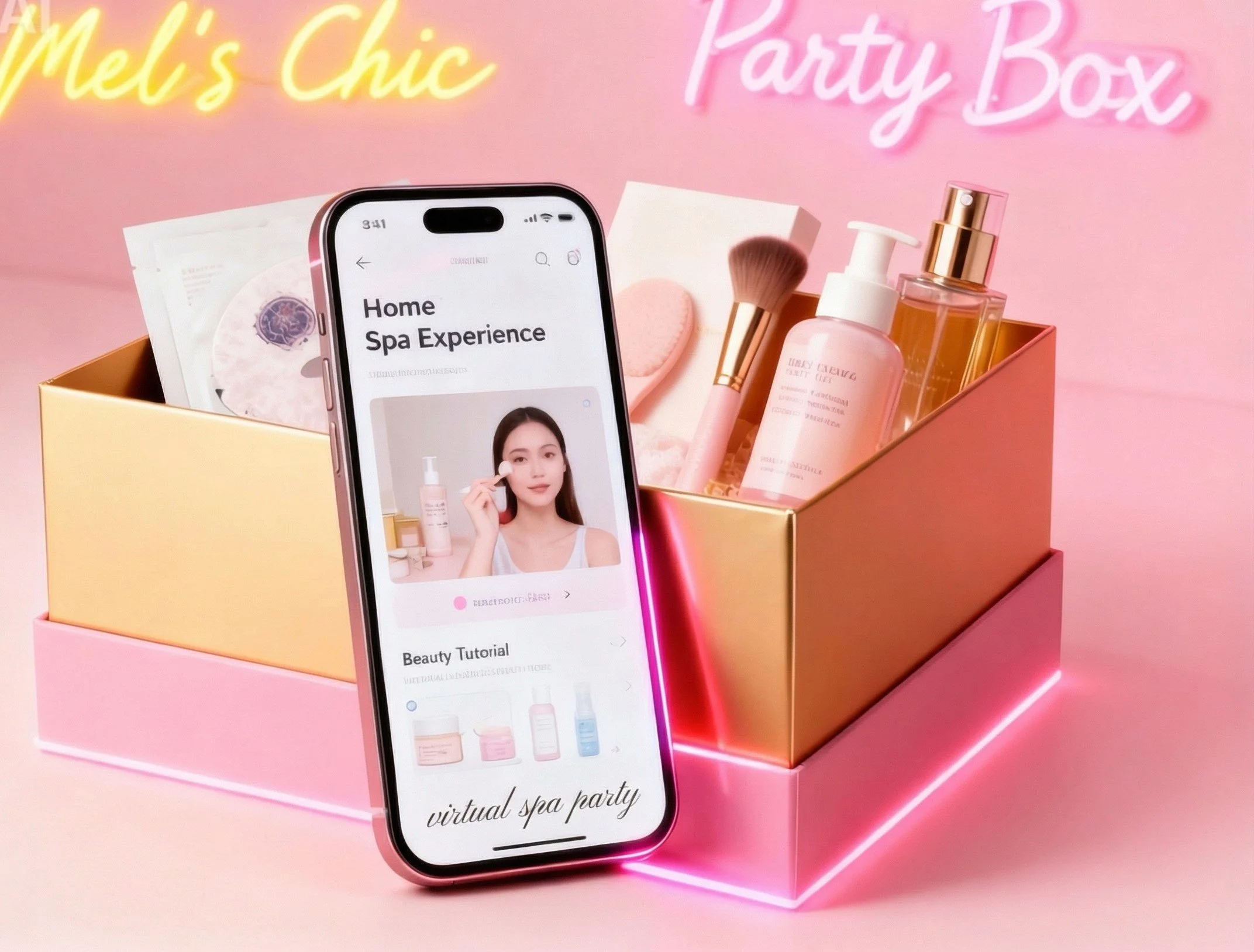 Virtual spa party box for 10 guests