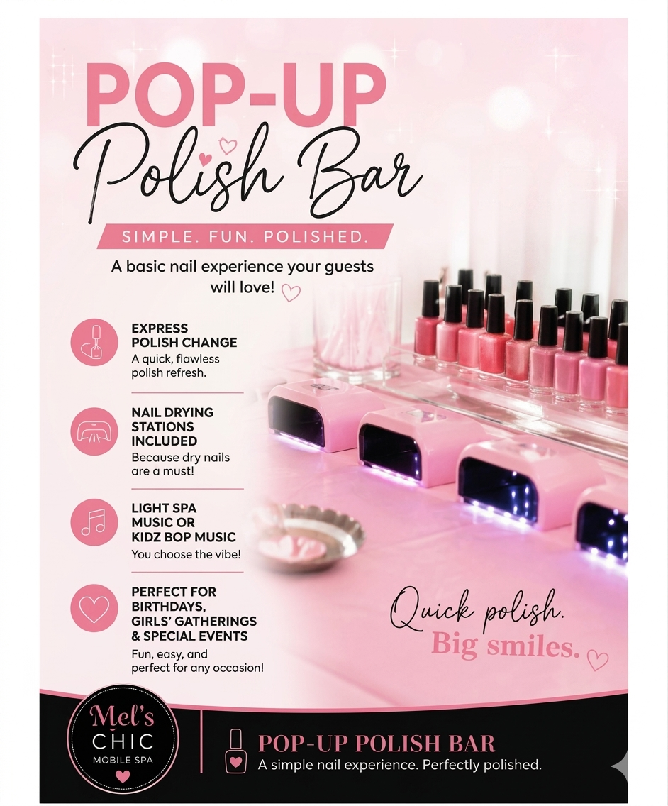 Mel's Chic Pop up polish bar .