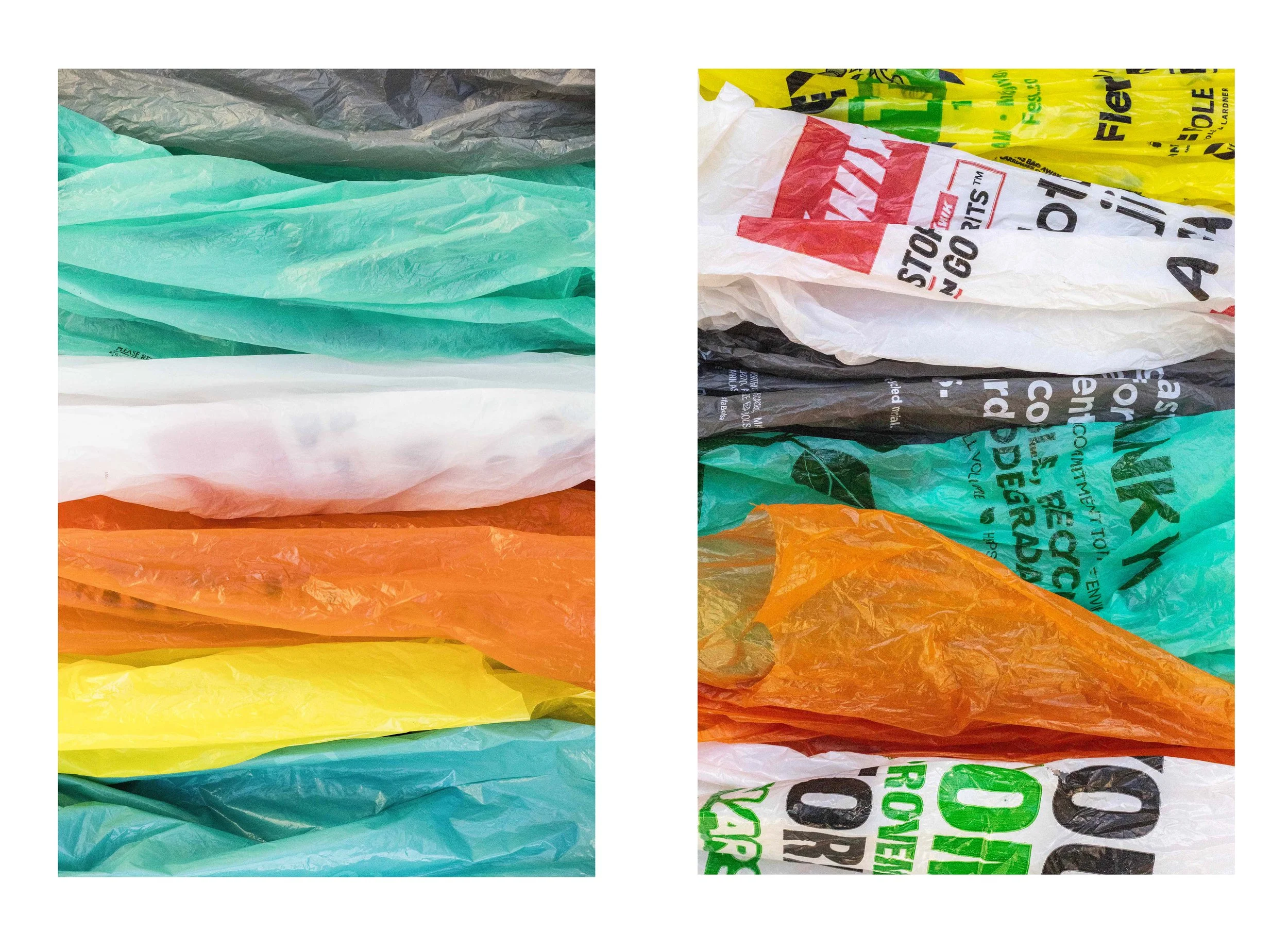 "1000 Years of Color" and "Plastic Bag Assemblage No.1," Archival Pigment Prints.