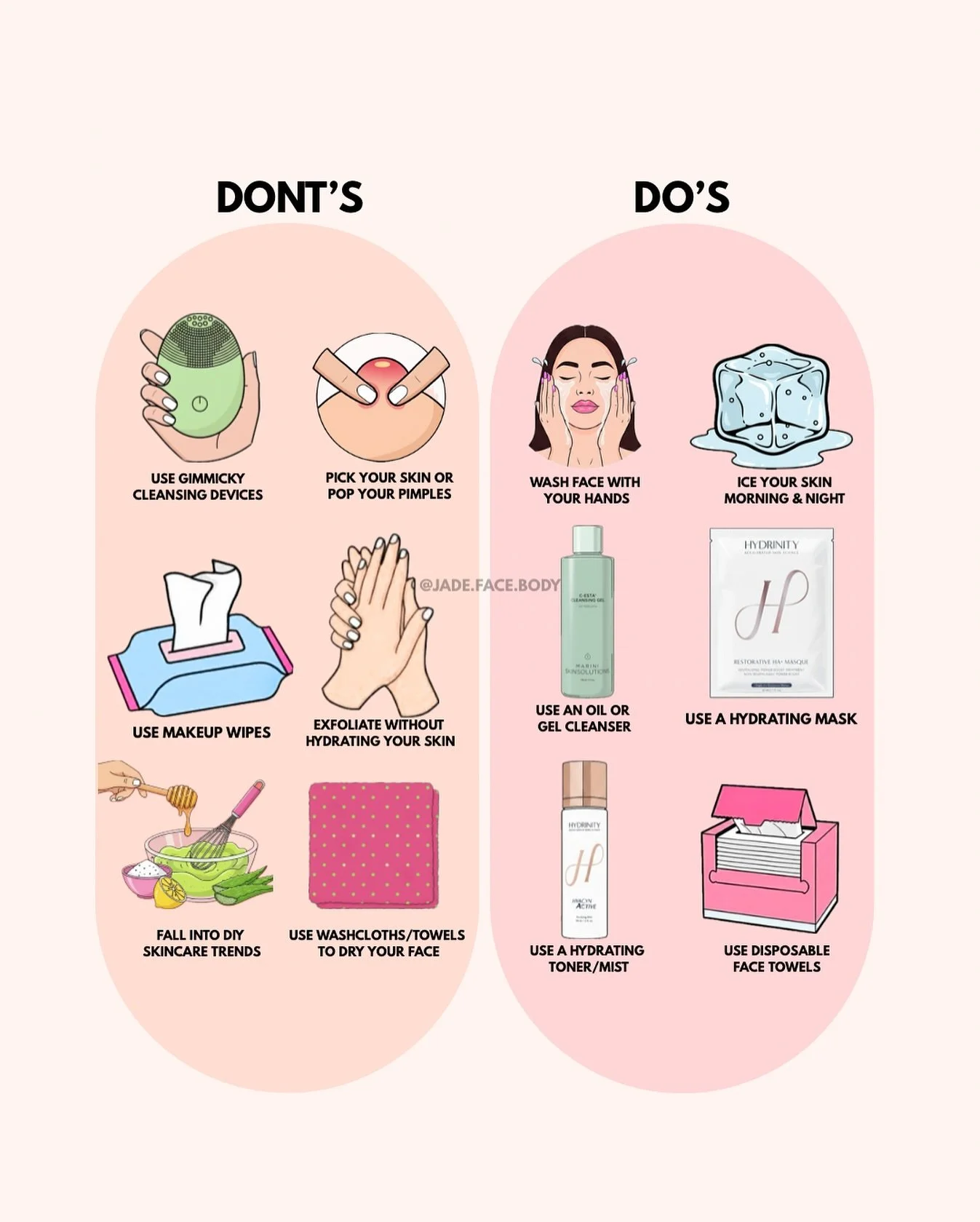 Do this, not that. Your skin will thank you 🩷

Do: stay consistent.
Don&rsquo;t: expect overnight results.

Healthy skin is a routine, not a miracle!