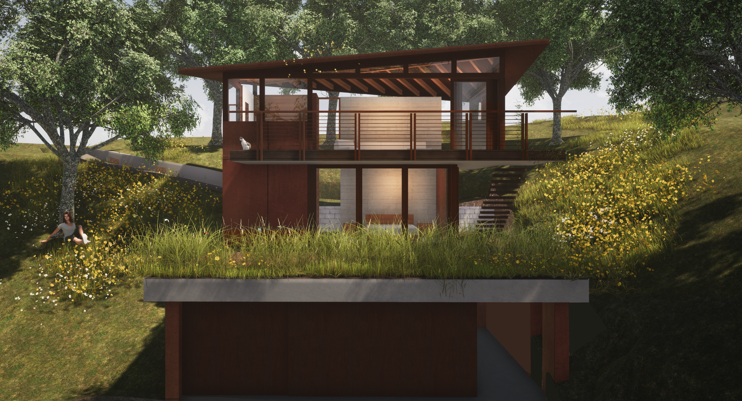 GUEST HOUSE & GARAGE, SANTA MONICA MOUNTAINS, MALIBU, CA