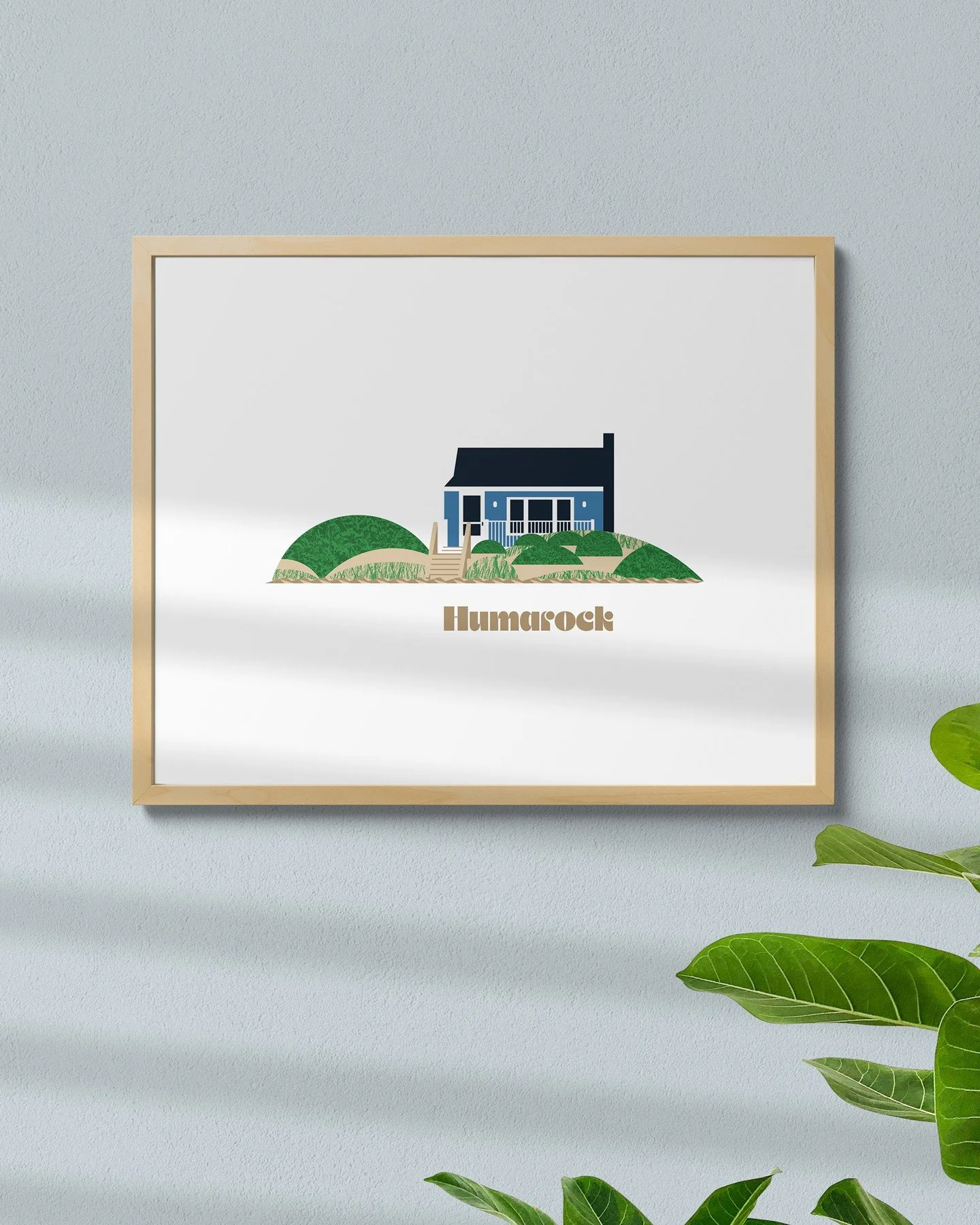 Custom designed and illustrated print of a Humarock beach house in Massachusetts I created. When it comes to design I think there's something really beautiful about the incorporation of both simplified elements and detailed elements, and how they wor