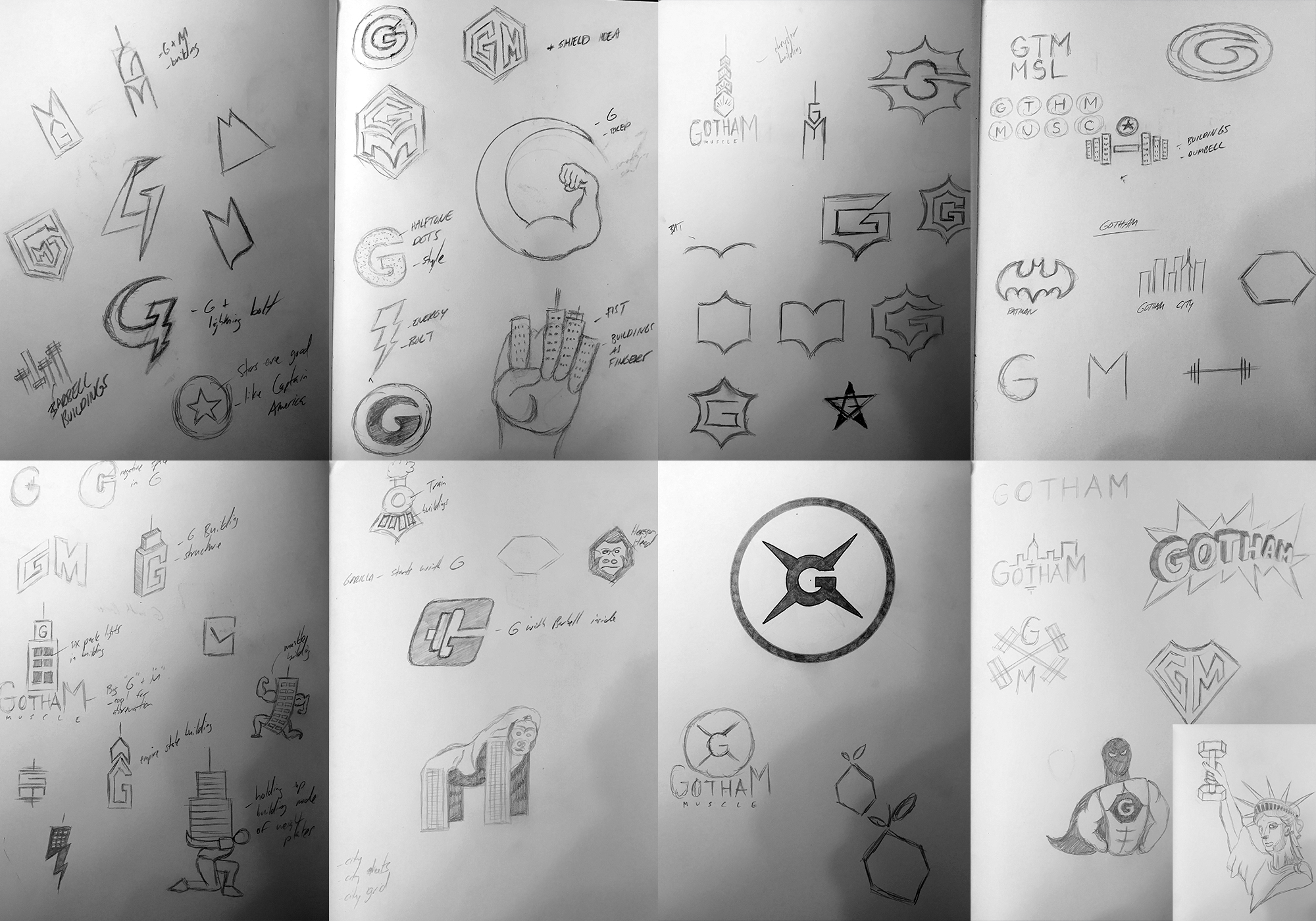 Gotham Muscle Sketches