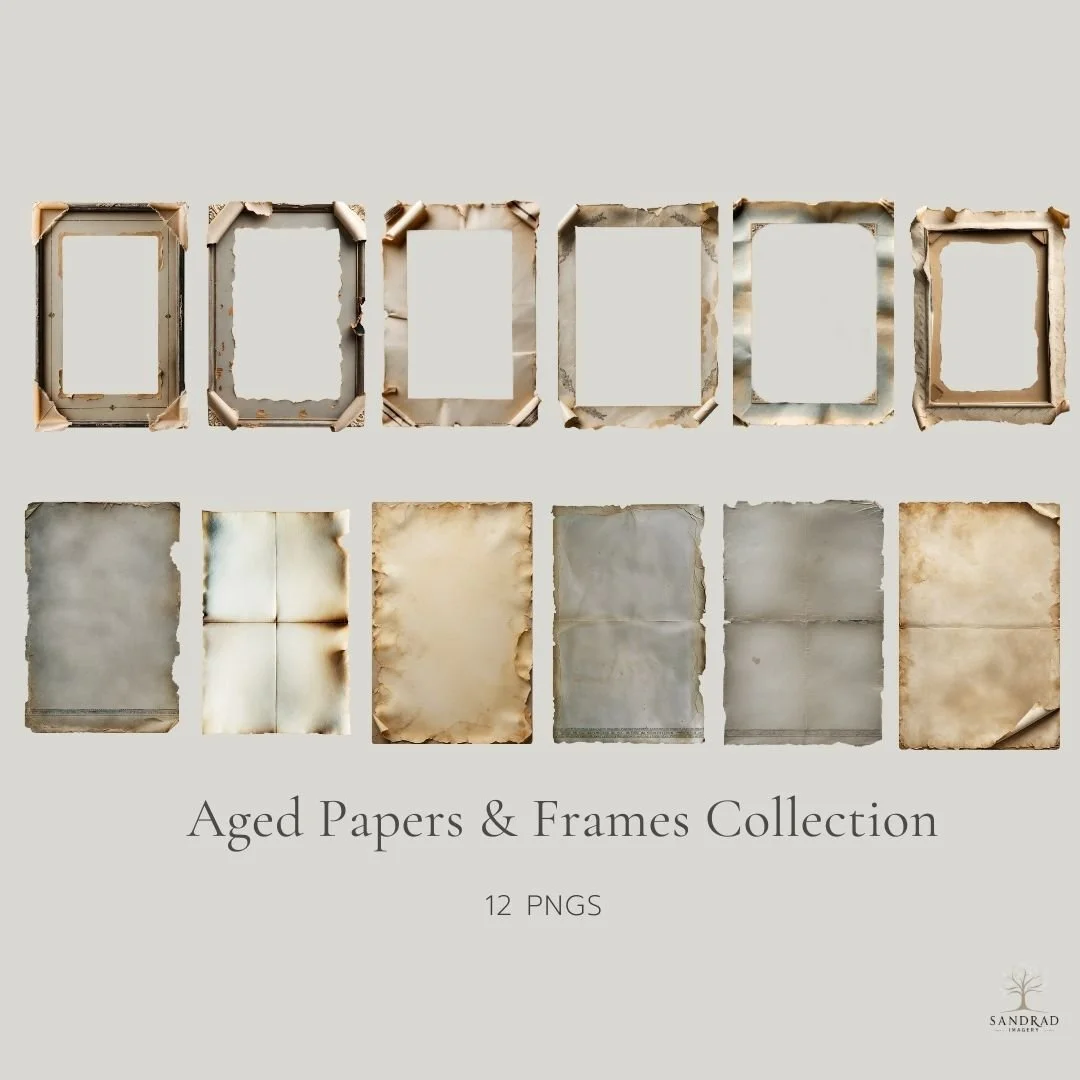 Aged Papers & Frames Collection