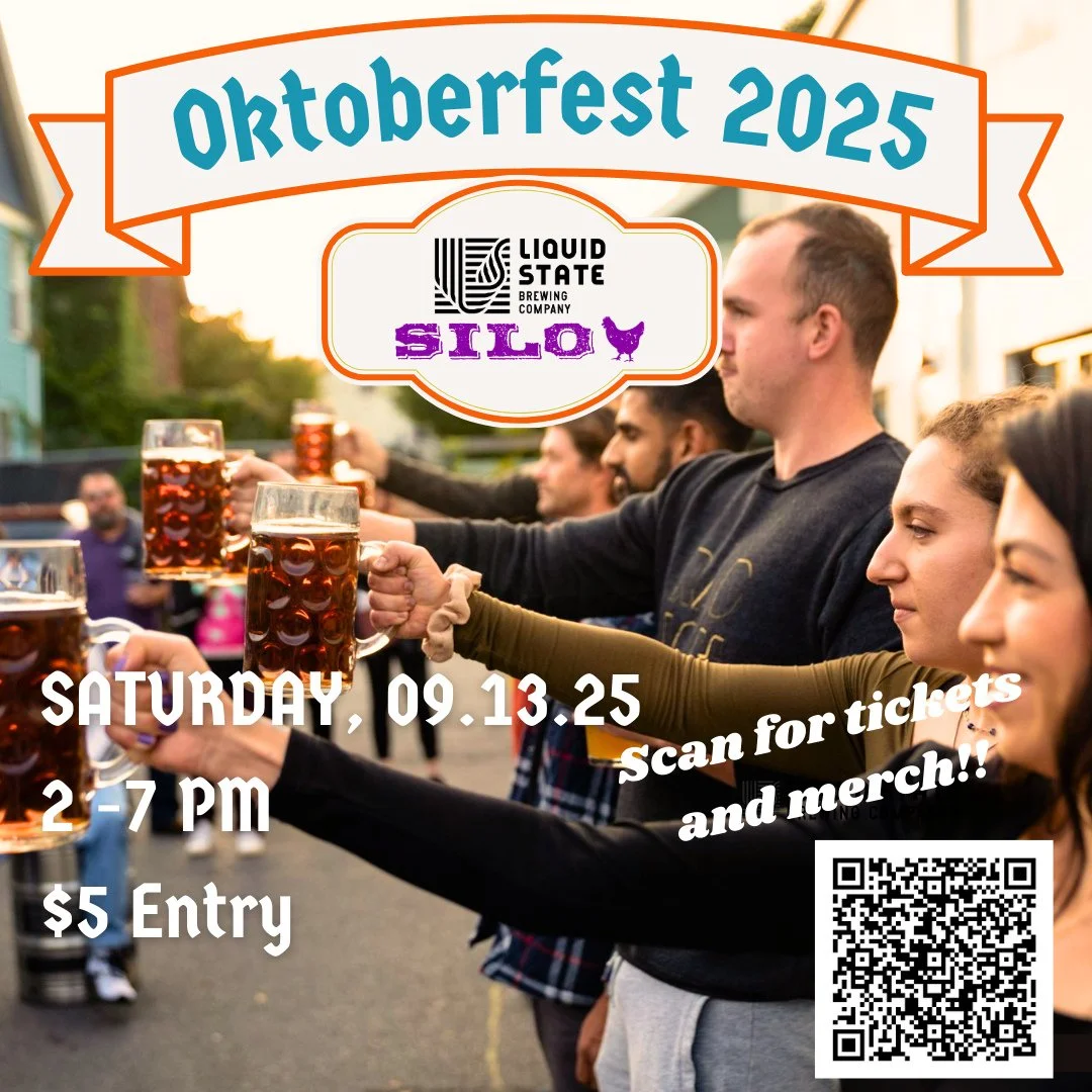Silo's FINAL DAY at Liquid State will be THIS SATURDAY, the 13th during Liquid State's annual Oktoberfest!!! There will be music, contests, prizes, German cuisine and more!⁠
⁠
⁠
Please, please, please come see us on this very special day!⁠
⁠
Oktoberf