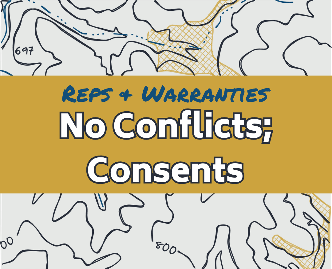Reps &amp; Warranties: No Conflicts; Consents