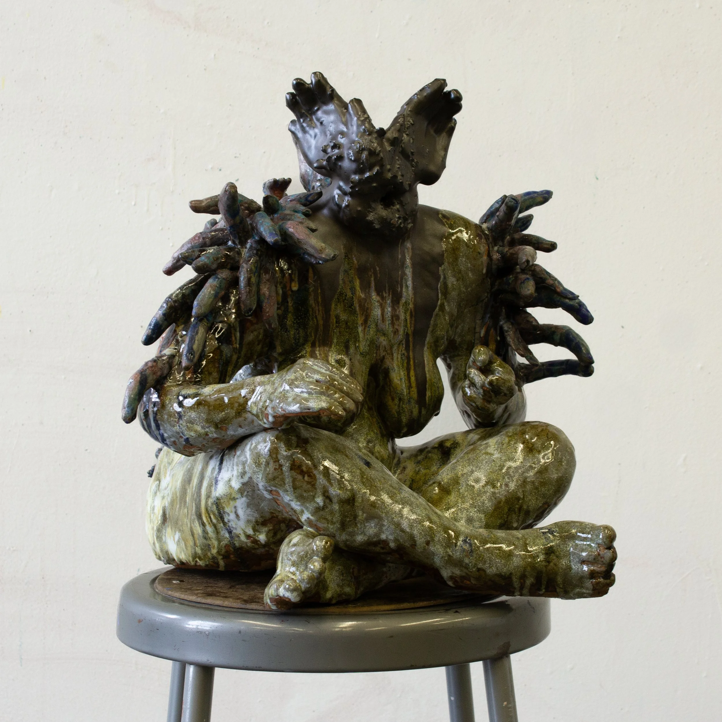 Florence Bloem, Self-Portrait,
Ceramic, Cone 10 Reduction.   
Project 3: On Monsters and Frankensteins, Intermediate Ceramics, Spring 2026, Montana State University