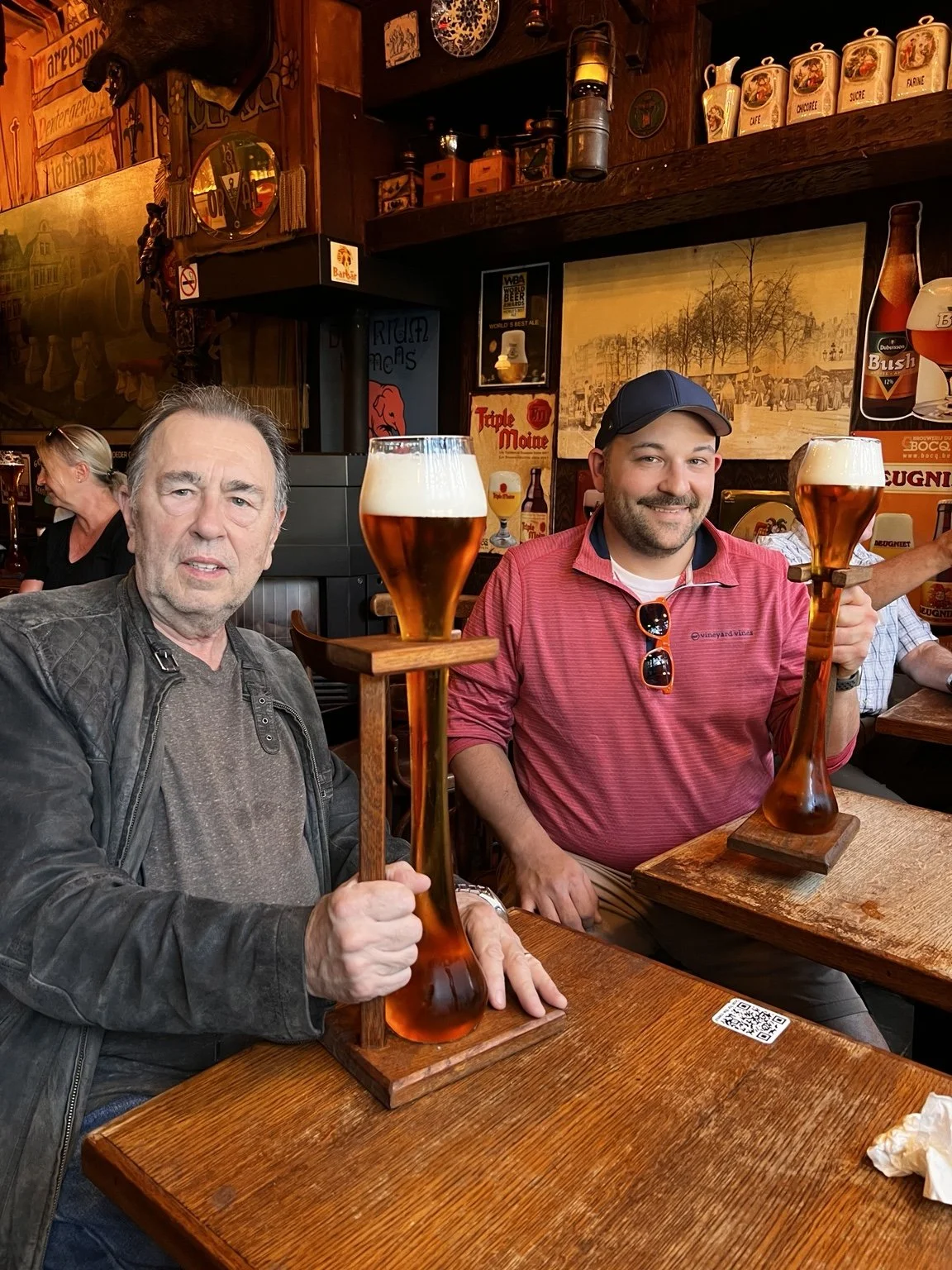 David Surkamp enjoying a visit at a pub.
