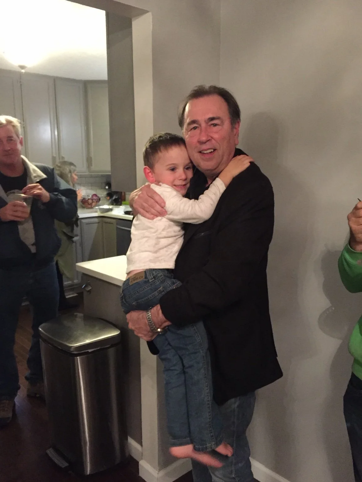 David Surkamp with family during a visit.