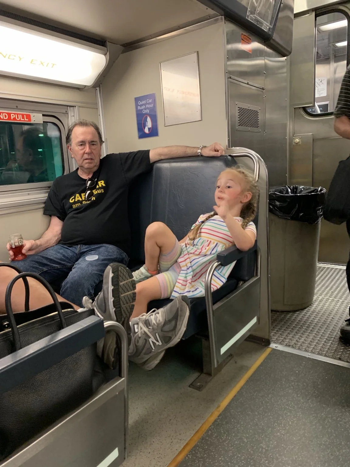 David Surkamp relaxing with a companion while travelling.