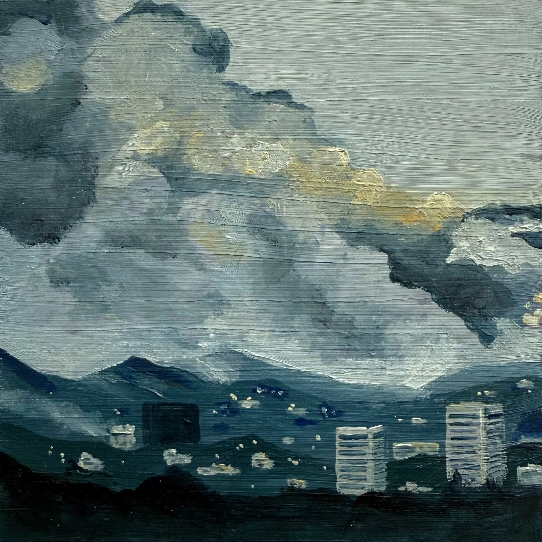 LA Fires #2. 2025. Oil on Wood Panel.