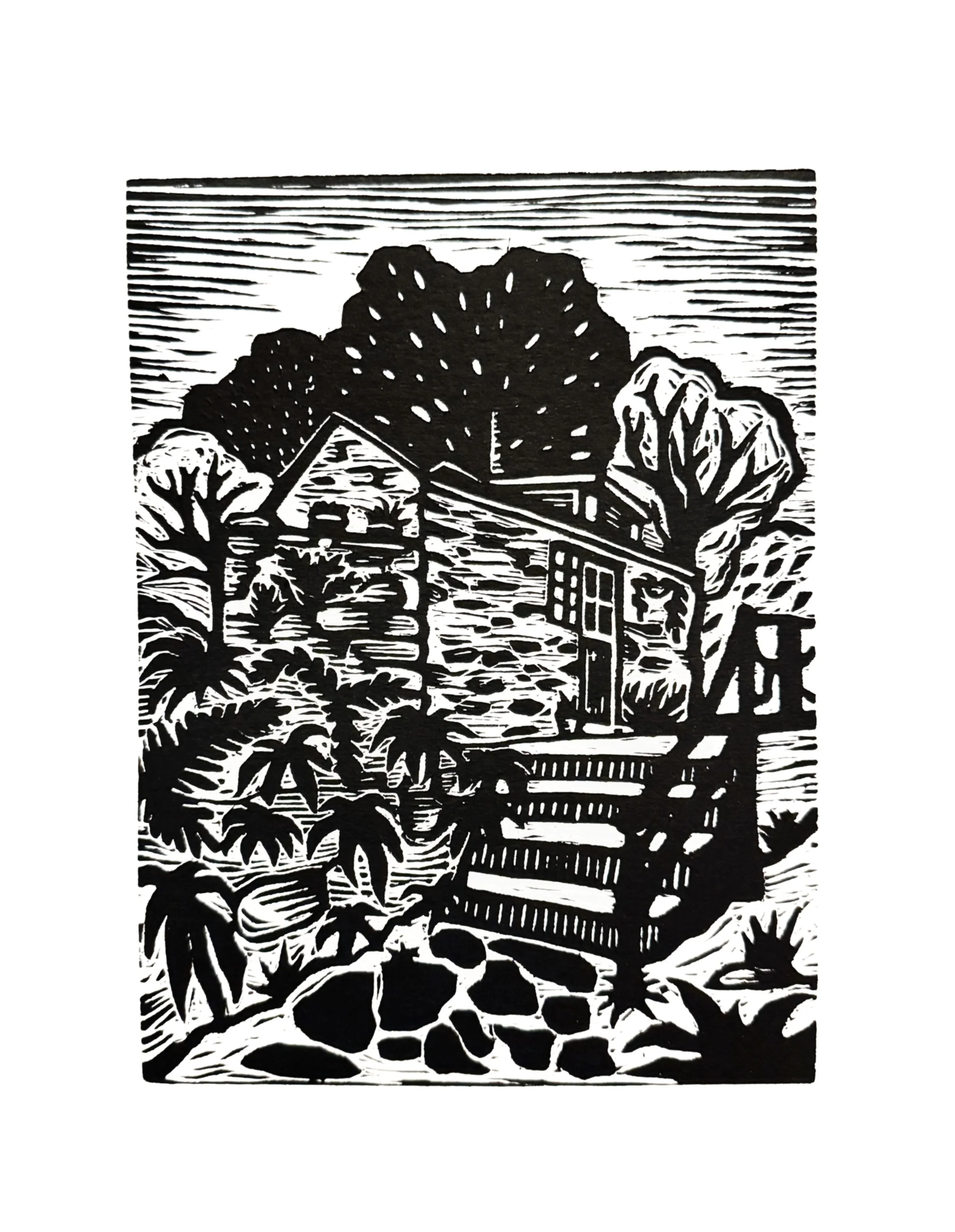 Ireland Cottage. 2026. Woodcut.