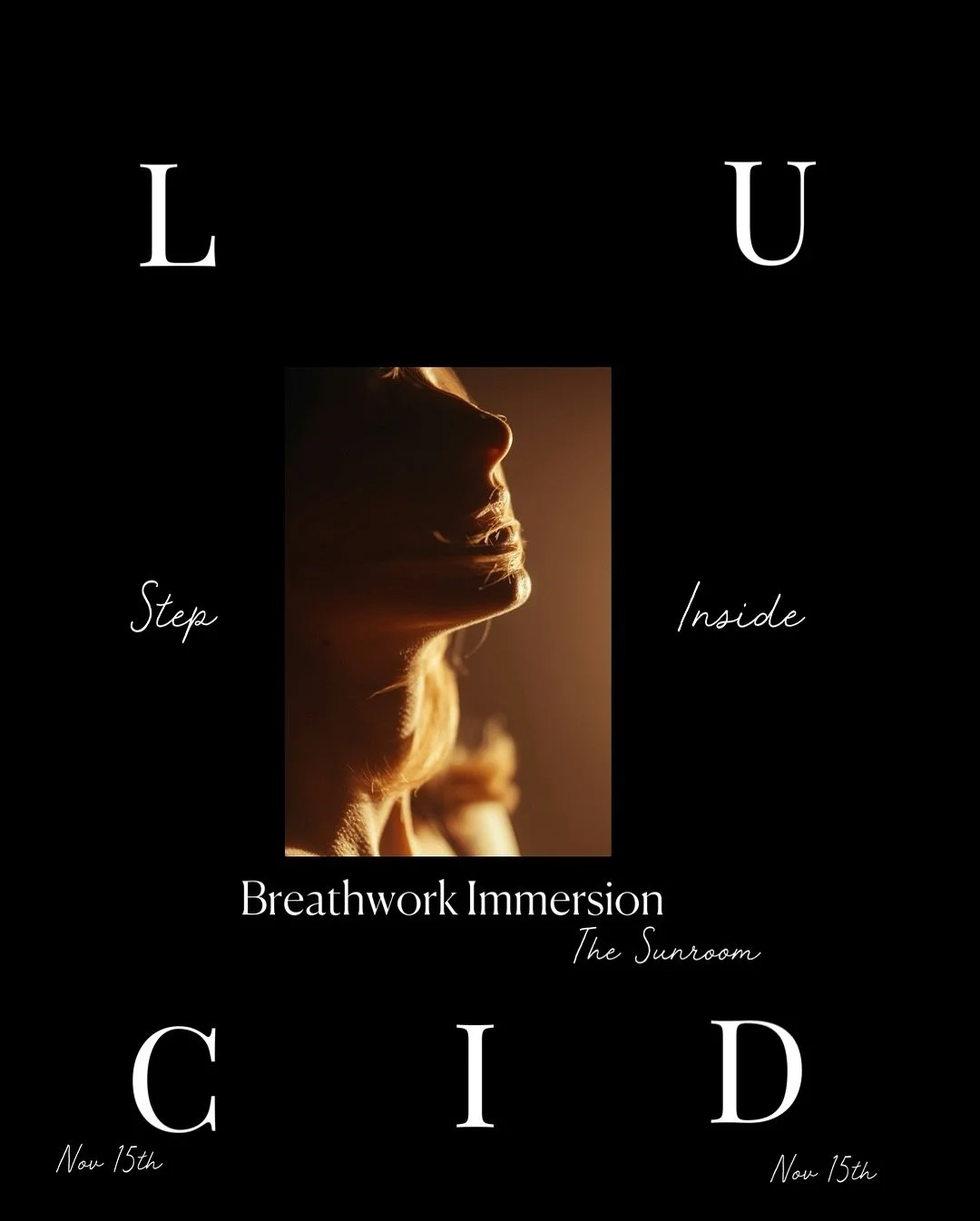 Introducing L U C I D, Nov 15th at The Sunroom
We are changing what wellness feels like.
We&rsquo;re not another studio chasing sweat or stillness 

We build experiences that rewire the way you FEEL.

Created by medical professionals who understand t