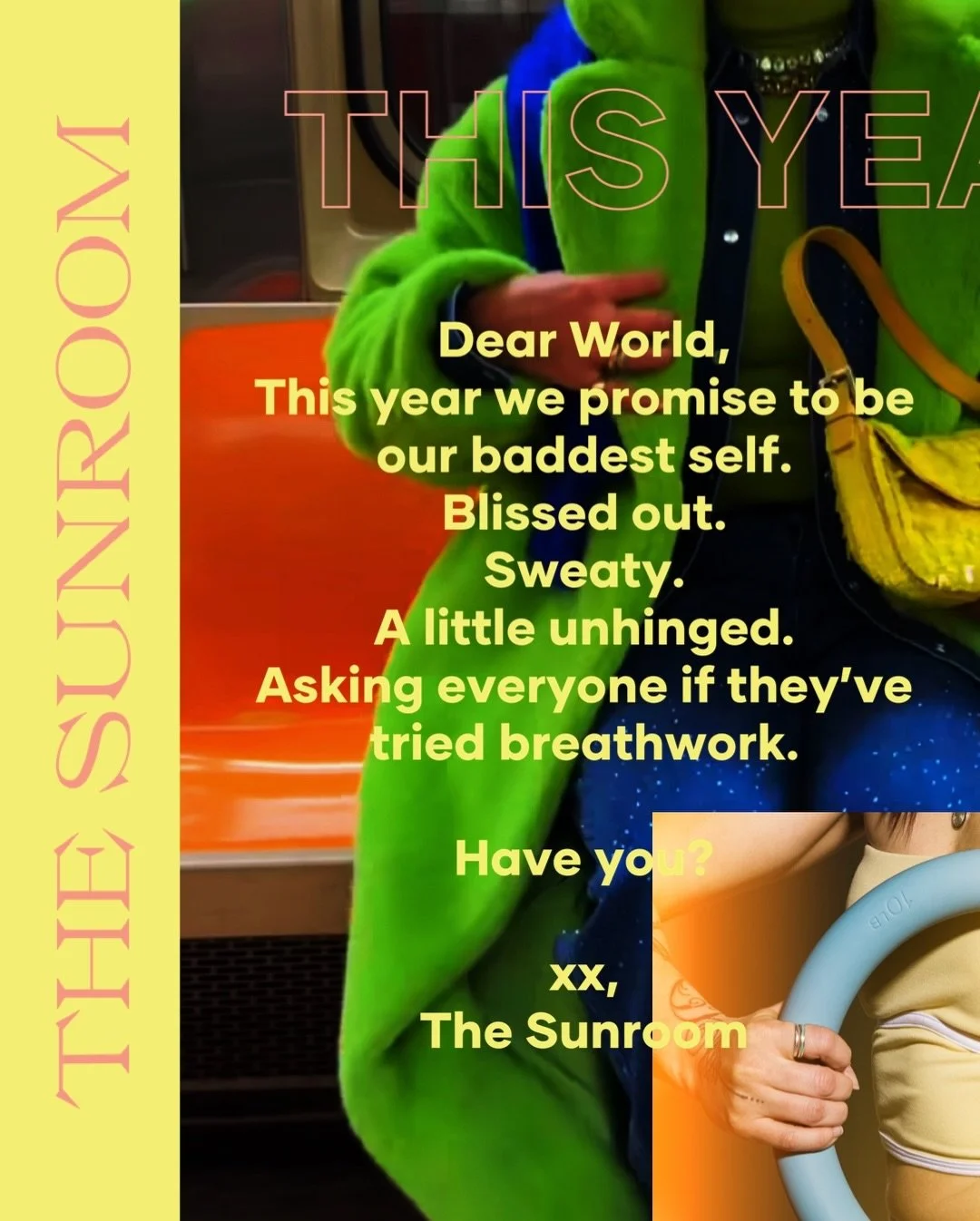 This year we&rsquo;re done numbing, optimizing, and pretending calm is the goal.

The Sunroom is where people come to feel through movement, breath, heat, ritual, and community.

No performance.
No fixing.
Just real sensation.

If that calls you, you